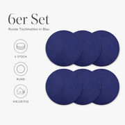 Tischmatten Helena Blau 6er Set Ø 38 cm | Urban Lifestyle